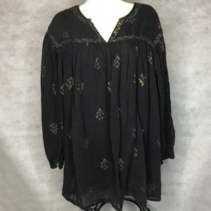 Free People Semi Sheer V-Neck Tunic